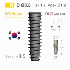 3308S Имплантат  UF(II) Ø3.3 мм L8.5 мм , DIO corporation Conical 11°