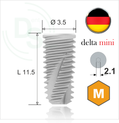 Dll.3511 Имплантат MeDent Delta mini Conical 11° Ø3.5 L11.5