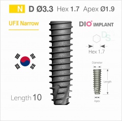 3310S Имплантат  UF(II) Ø3.3 мм L10.0 мм , DIO corporation Conical 11°