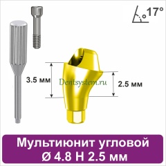 Мультиюнит угловой 17° для Neodent GM [D 4.8 mm; H 2.5 mm] совместимый с оригиналом (арт. 23MU174825G)