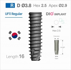 3816S Имплантат  UF(II) Ø3.8 мм L16.0 мм , DIO corporation Conical 11°