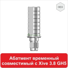 12TA42138 Абатмент временный титановый с шестигранником совместимый с Xive 3.8 [D 4.2 mm; H 10 mm]