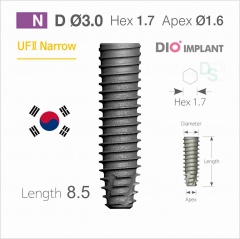3008S Имплантат  UF(II) Ø3.0 мм L8.5 мм , DIO corporation Conical 11°