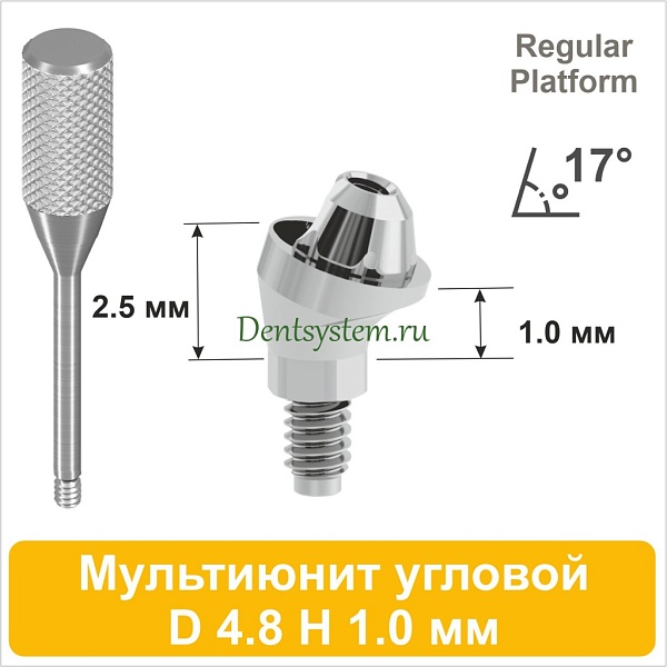Мультиюнит угловой 17° совместимый с Nobel Active CC RP [D 4.8 мм; H 1.0 мм] (арт. 07MU1710R)