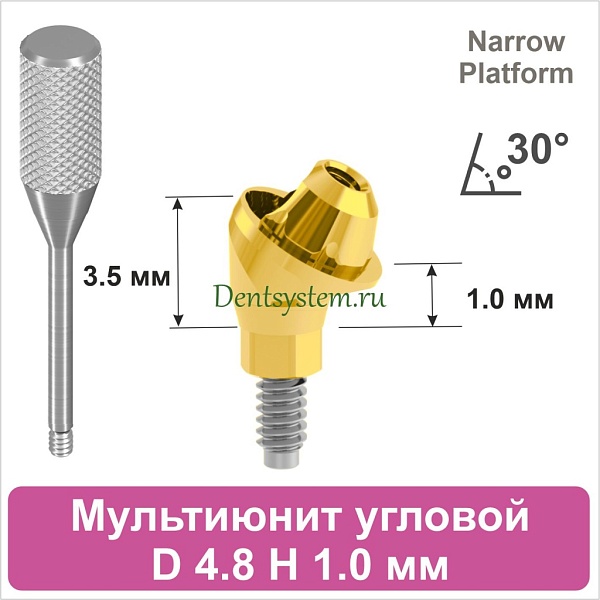 Мультиюнит угловой 30° совместимый с Nobel Active CC NP [D 4.8 мм; H 1.0 мм] (арт. 07MU3010NG)