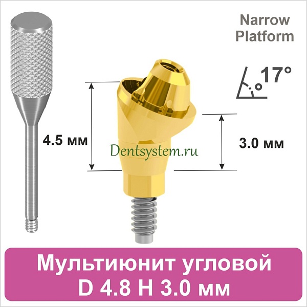 Мультиюнит угловой 17° совместимый с Nobel Active CC NP [D 4.8 мм; H 3.0 мм] (арт. 07MU1730NG)
