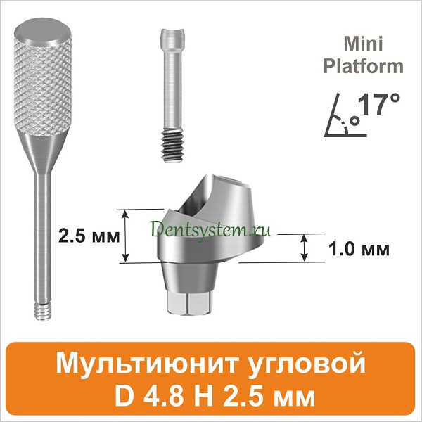 Мультиюнит угловой 17° совместимый с Osstem Mini [D 4.8 мм; H 2.5 мм] (арт. 11MU1725M)