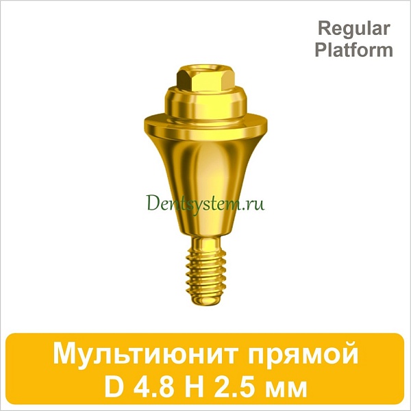 Мультиюнит прямой совместимый с Nobel Active CC RP [D 4.8 мм; H 2.5 мм] (арт. 07MU25RG)