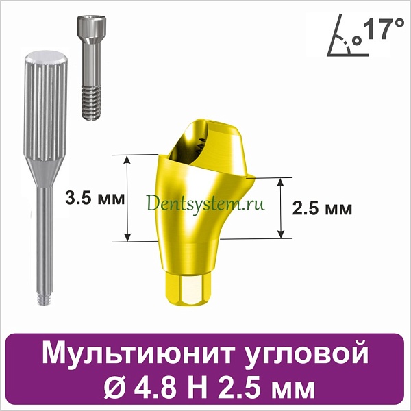 Мультиюнит угловой 17° для Neodent GM [D 4.8 mm; H 2.5 mm] совместимый с оригиналом (арт. 23MU174825G)
