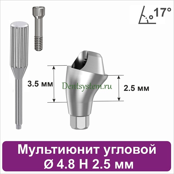 Мультиюнит угловой 17° для Neodent GM [D 4.8 mm; H 2.5 mm] совместимый с оригиналом (арт. 23MU174825)
