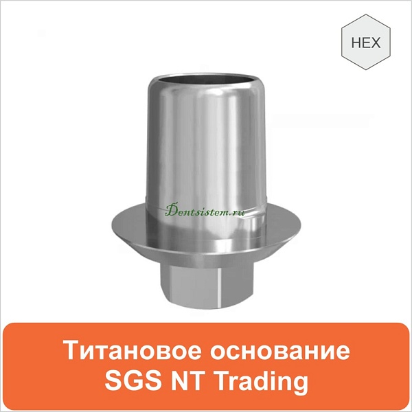 Титановое основание совместимое с SGS Dental c шестигранником дизайн NT-Traiding  [D 4.5 GH 0.5 H 5.0] арт.08TBNTH450